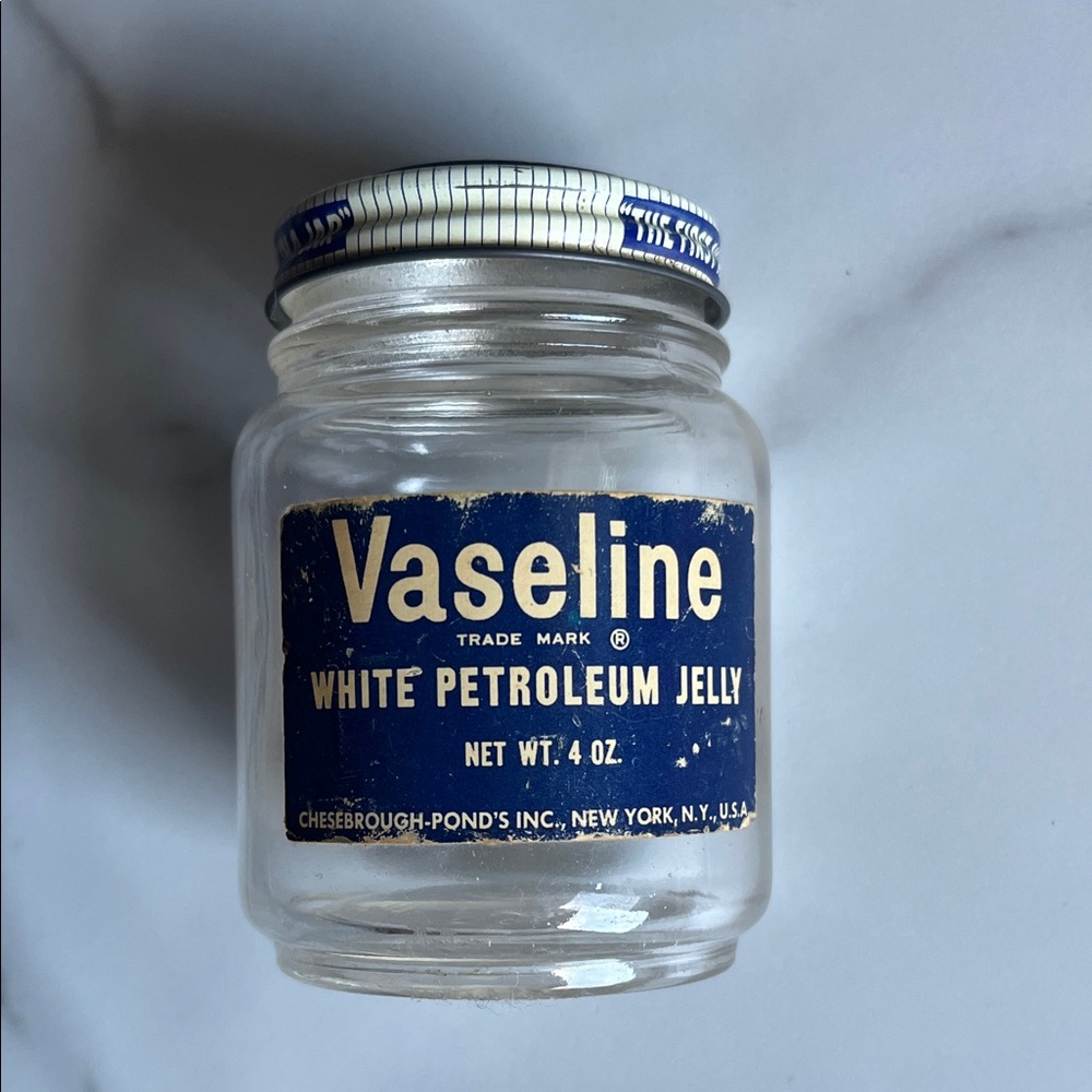 Vaseline Glass Petroleum Jelly Jar